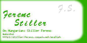 ferenc stiller business card